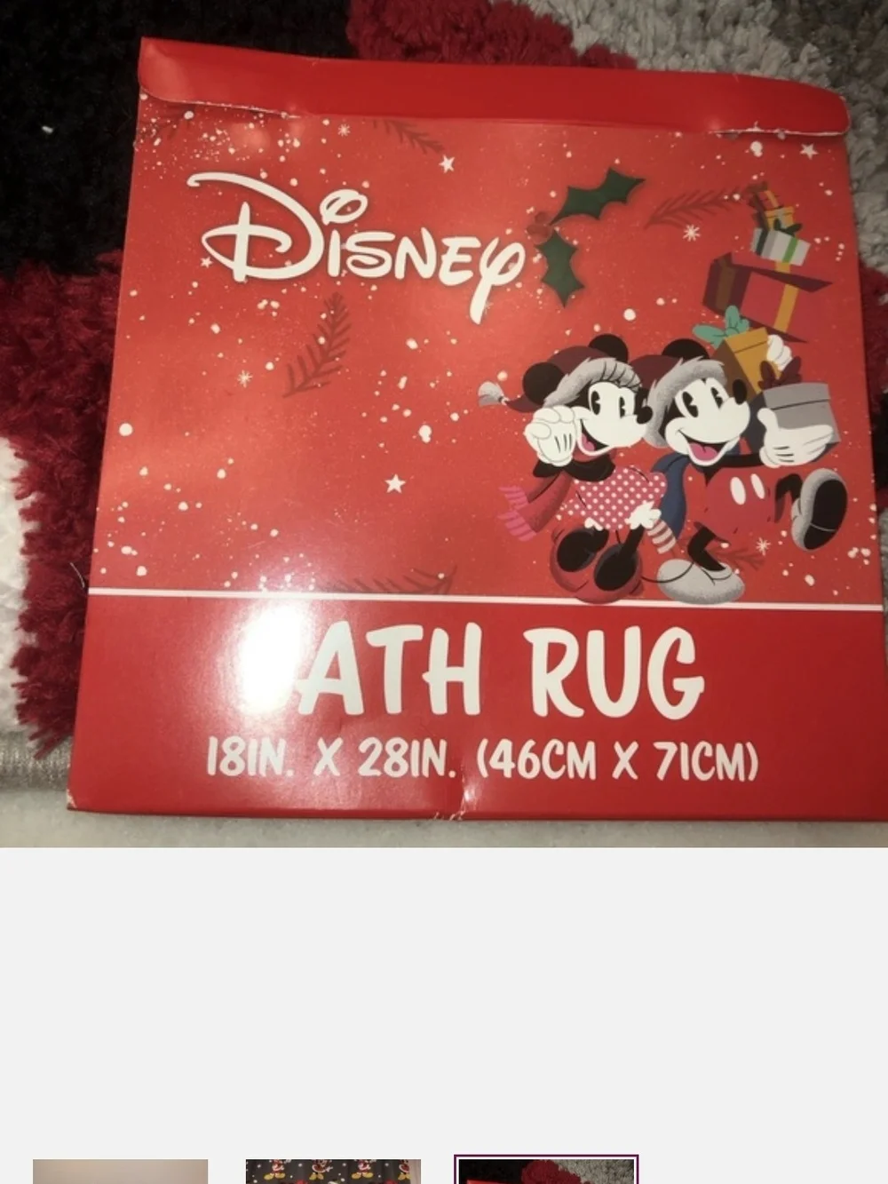 NWT Disney Minnie Mouse Red Black White Kids Rug